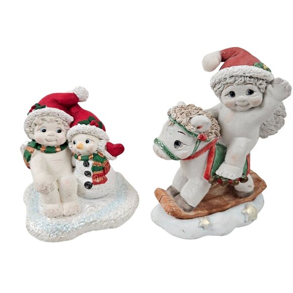 Dreamsicles Christmas Figurines Lot of 2 Snow Glad Friends Rocking Horse 2004 - Picture 1 of 10